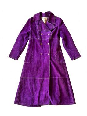 Vintage Gassy Jack Vibrant Purple Suede Leather Coat
